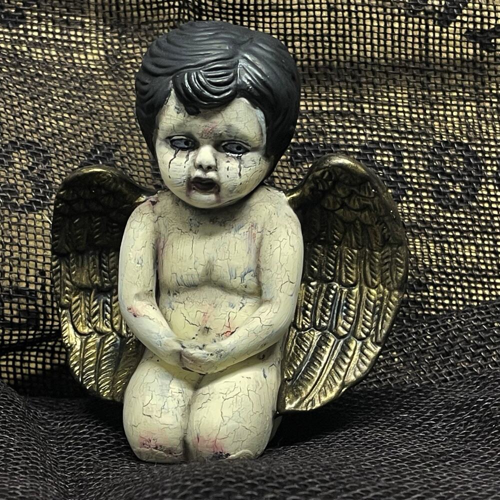 Creepy Odd Goth Gothic Ghost Girl Altered Repainted Horror Doll Figure Figurine